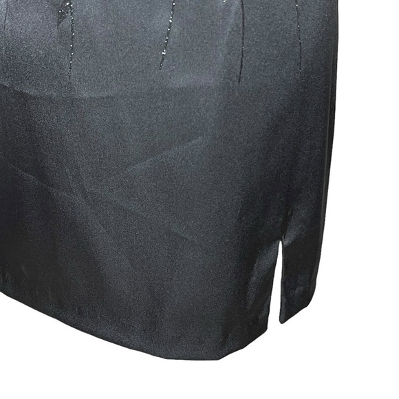 Y2K Rampage Black Mini Dress Floral Embellishment Spaghetti Strap Size 7 - Picture 6 of 11